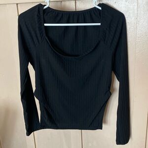 SHEIN SXY Sleeve Split Hem Rib-knit Tee